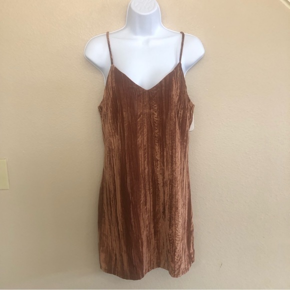 Elodie Velvet V-Neck Spaghetti Strap Cami Mini Dress Size S - Picture 1 of 12